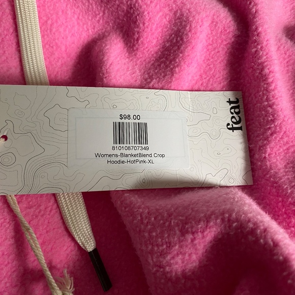 FEAT BlanketBlend Crop Hoodie Sweatshirt in Hot Pink - Size XL - New NWT - Picture 7 of 7